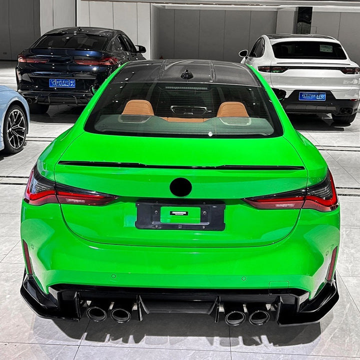 Car Craft Compatible With Bmw M4 G82 G83 2021-2026 Rear Bumper Flag Vent  Splitter Skirt Trim Canard  Zst-1113 Cf Carbon Fiber Look Black CC-10952