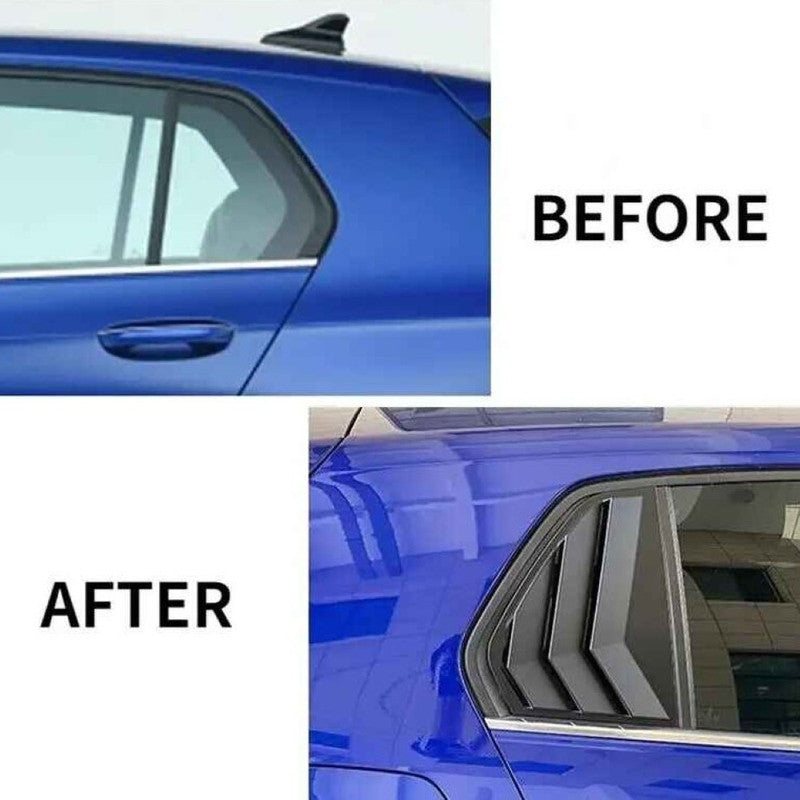 Car Craft Compatible With Vw Volkswagen Golf 8 Mk8 2020-2026 Car Rear Window Shutter Cover Louver Side Vent Trim Triangle Carbon Fiber Look