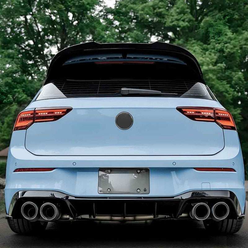 Car Craft Compatible With Vw Volkswagen Golf Gti R 8 8.5 2020-2025 Trunk Wing Lip Boot Rear Spoiler Cs Style Zst-777 Gb Glossy Black - CAR CRAFT INDIA