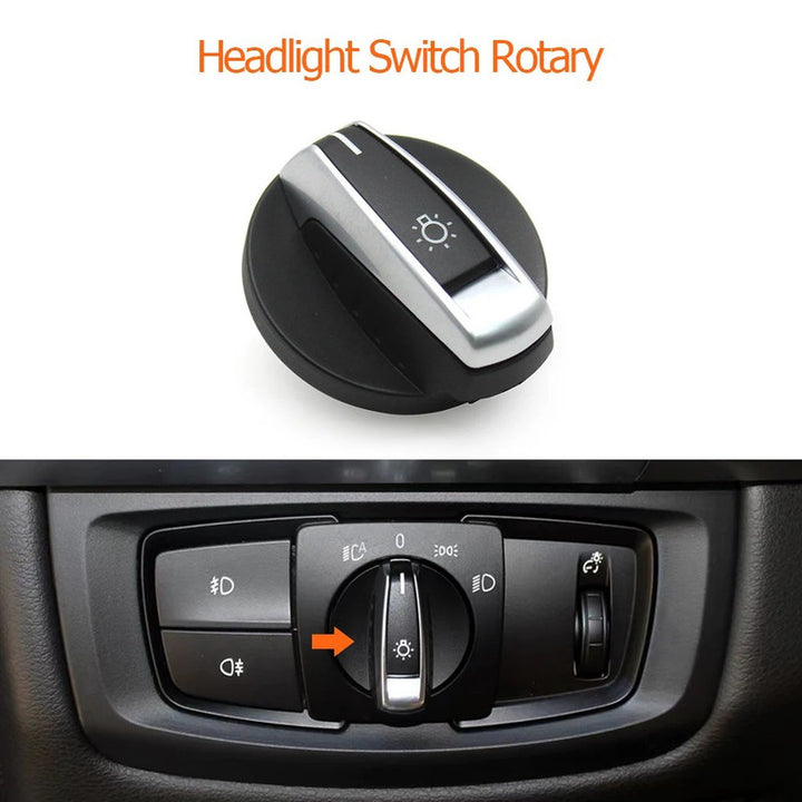 Car Craft Compatible With Bmw 2 Series X5 X6 F15 F16 F85 F86 F45 F46 2014-2019 Car Dashboard Headlight Switch Rotary Knob Button Cap Headlamp Cover Panel Headlight Switch Knob 61319311727-d - CAR CRAFT INDIA