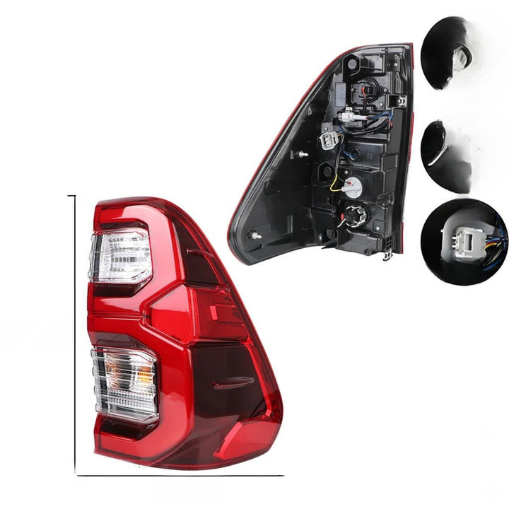 Car Craft Compatible With Toyota Hilux Revo 2016-2020 Upgrade Facelift Convert Car Rear Upgraded Tail Light Lamp Xenon Taillight Retrofit Upgrade Modified Led Drl Hid