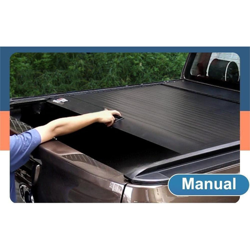 Car Craft Compatible With Isuzu D-max V Cross 2019-2025 Shutter Rear Truck Bed Retractable Lid Tonneau Tray Cover Roller Back Rear Hand Manual Controlled By Manual Push-pull Rope - CAR CRAFT INDIA