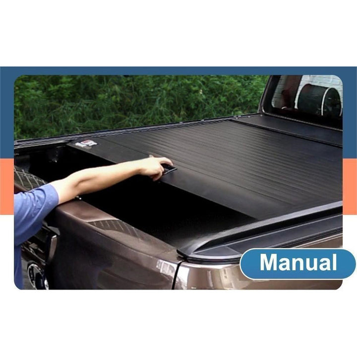 Car Craft Compatible With Isuzu D-max V Cross 2019-2025 Shutter Rear Truck Bed Retractable Lid Tonneau Tray Cover Roller Back Rear Hand Manual Controlled By Manual Push-pull Rope - CAR CRAFT INDIA