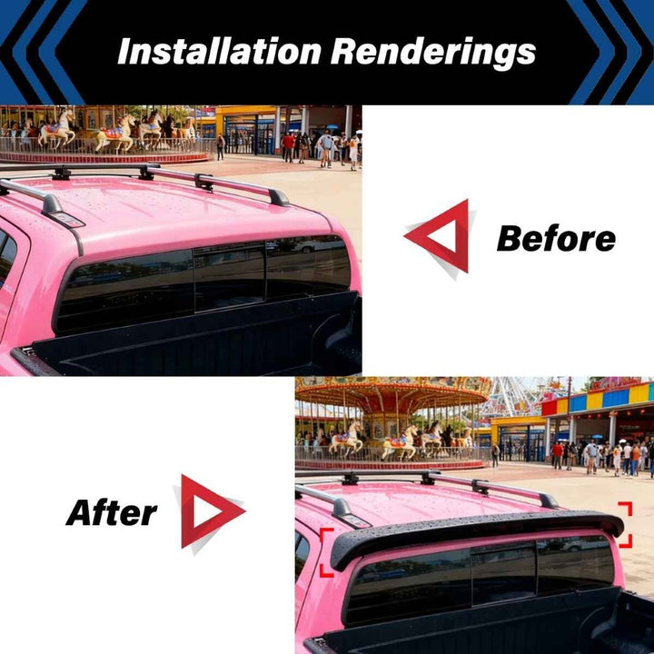 Car Craft Compatible With Toyota Hilux Revo 2020+ Rear Trunk Wing Boot Spoiler Lip Splitter Skirt Ar-toyota-0121 Cf Carbon Fiber Look CC-8363