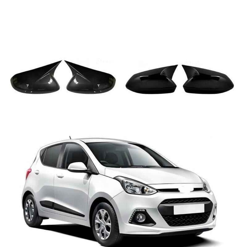 Car Craft Compatible With Hyundai I10 2015-2020 Side Rear View Case Wing Cap Shell Housing Mirror Covers 3m Tape Pasting Style Carbon Fiber Look CC-11557