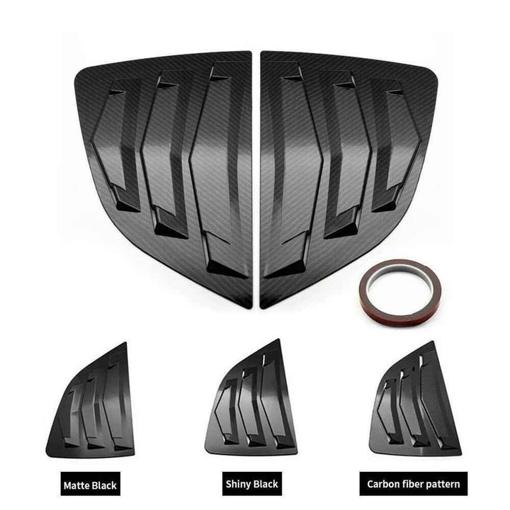 Car Craft Compatible With Honda Fit Gk5 Jazz Hatchback 2014‑2018 Car Rear Window Shutter Cover Louver Side Vent Trim Triangle Carbon Fiber Look