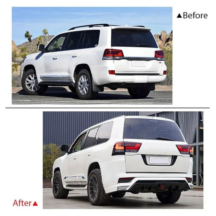 Car Craft Compatible With Toyota Land Cruiser Lc200 2008-2020 Upgrade Facelift Convert To Lc300 2022 Wald Style Bodytkit Front Rear Bumper Hood Fender Trunk Headlight Taillight Mirror Side Step Trim Grill Skirt Splitter Cut Version 1:1 F176b