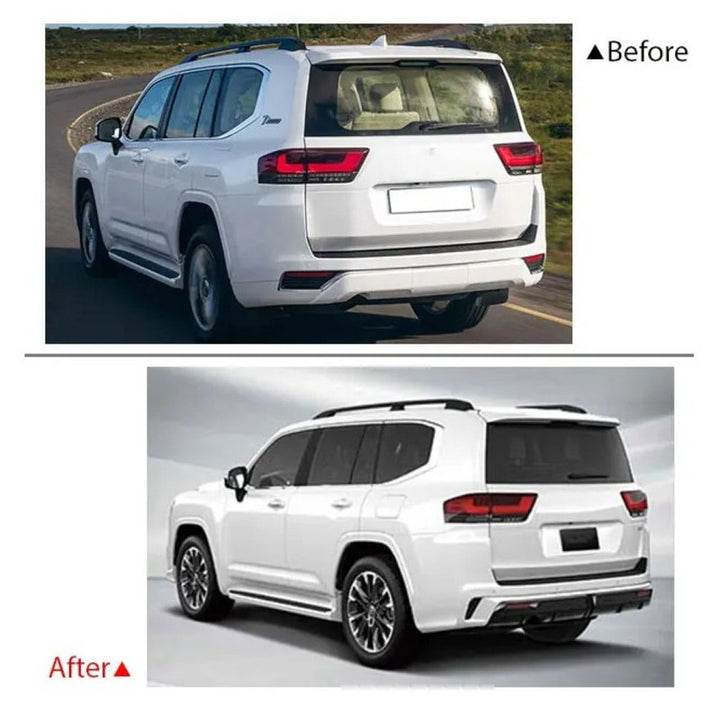 Car Craft Compatible With Toyota Land Cruiser Lc300 Lc 300 2021+ Upgrade Facelift Convert To Lc300 Middle East Kuwait Style Bodytkit Front Rear Bumper Skirt Splitter Lip F153