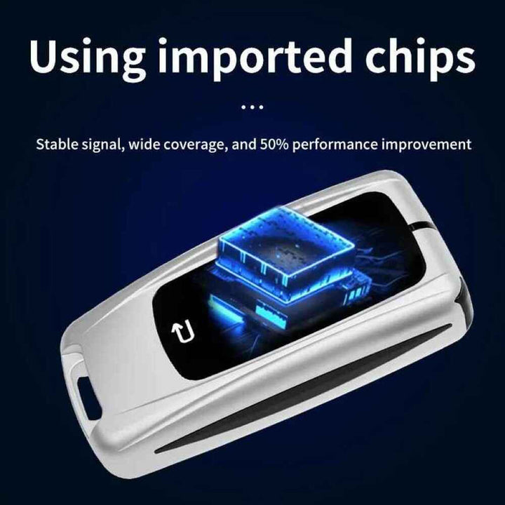 Car Craft Compatible With Audi Bmw Mercedes Jaguar Range Rover Porsche Volkswagen Skoda Volvo Nissan Jeep Maruti Toyota Hyndai Bentley Ferrari Lamborghini Mini Cooper Lcd Led Smart Keyless Key Mh10 Silver