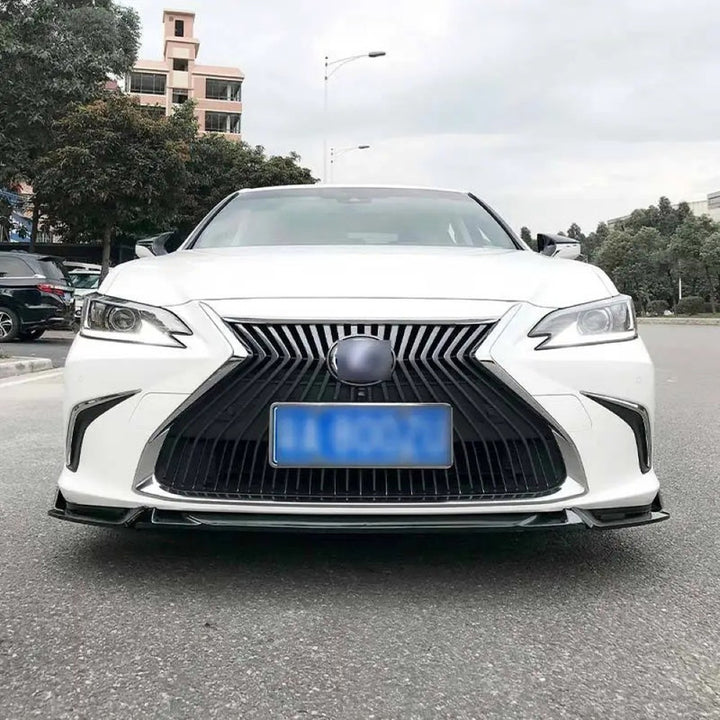 Car Craft Compatible With Lexus Es 2018-2022 Front Bumper Lip Skirt Trim Carbon Fiber Look