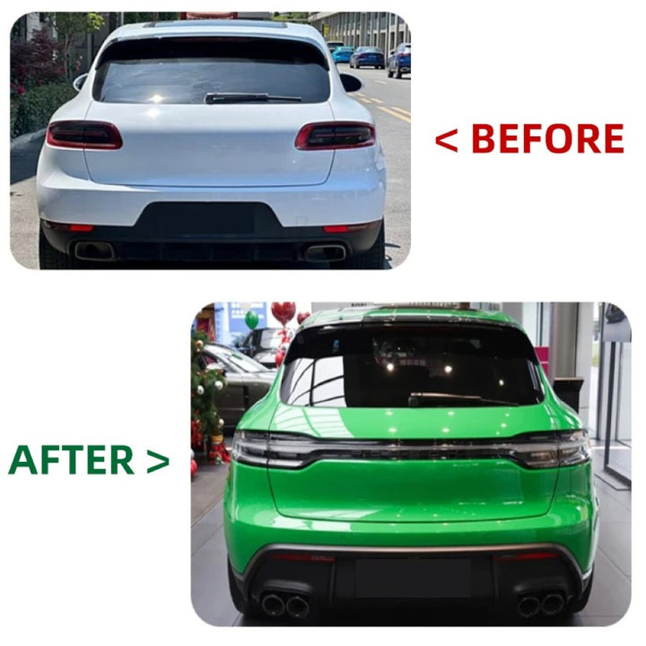 Car Craft Compatible With Porsche Macan 2014-2017 95b 95b.1 95 B.2 Upgrade Facelift Convert To 2024 95b.3 Body Kit Bodykit Through Taillight Laser Headlight Plug And Play Hood Bumper Red CC-7955 - CAR CRAFT INDIA