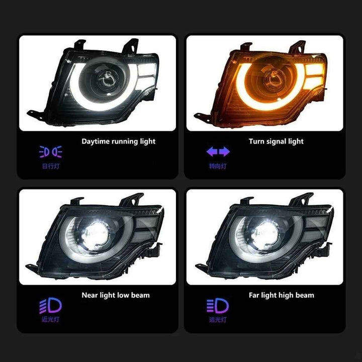 Car Craft Compatible With Mitsubishi Pajero Sport V97 Montero 2006-2018 Car Front Upgraded Head Light Lamp Xenon Headlight Retrofit Upgrade Modified Led Drl Hid Defender Style - CAR CRAFT INDIA