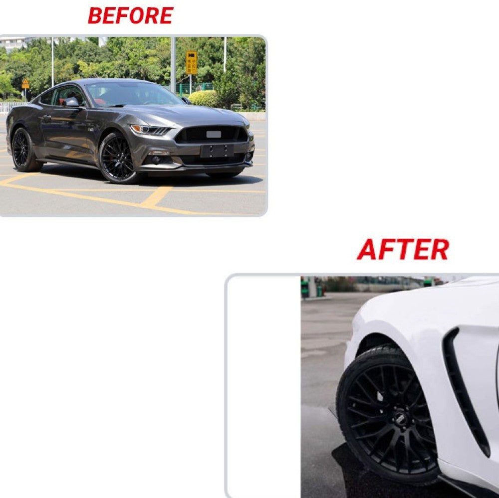 Car Craft Compatible With Ford Mustang 2015-2017 Upgrade Facelift Convert To Gt350 Bodykit Side Fedner Trim Skirt Gc Must-027