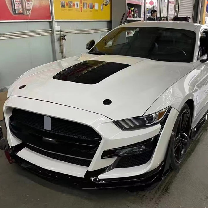 Car Craft Compatible With Ford Mustang 2015-2017 Upgrade Facelift Convert To Gt500 Bodykit Front Bumper Skirt Front Lip Gc Must-018