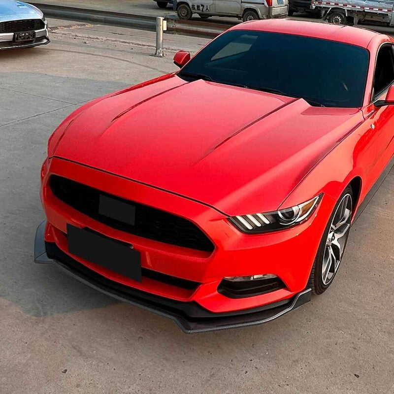 Car Craft Compatible With Ford Mustang Mk6 2015-2017 Front Bumper Lip Splitter Skirts Zst-1131 Cf Carbon Fiber Look - CAR CRAFT INDIA