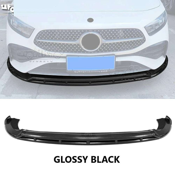 Car Craft Compatible With Mercedes Benz A Class W177 2024+ Amg Front Bumper Lip Splitter Skirts Black Ar-benz-0115 Glossy Black