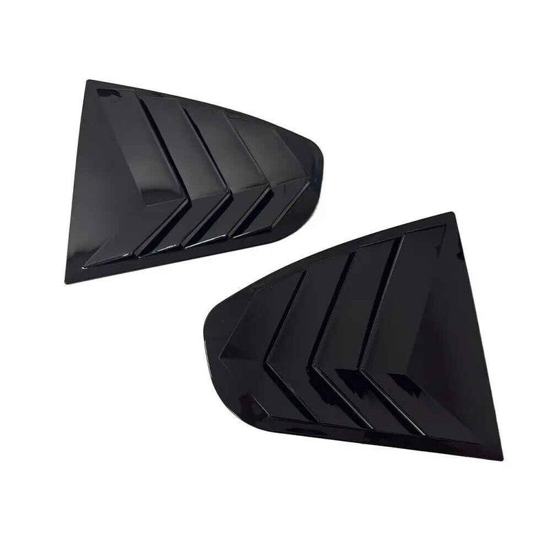 Car Craft Compatible With Skoda Octavia Laura 2008-2012 Car Rear Window Shutter Cover Louver Side Vent Trim Triangle Glossy Black