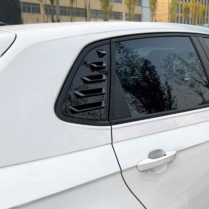 Car Craft Compatible With Volkswagen Vw Polo Mk6 2018-2025 Rear Side Window Louvers Cover Carbon Fiber Look Usa Zst-411 Cf Carbon Fiber Look - CAR CRAFT INDIA