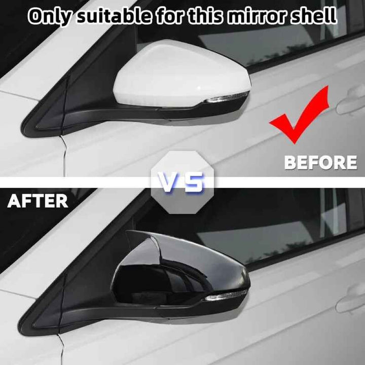 Car Craft Compatible With Volkswagen Vw Polo Mk6 2018-2023 Rear View Case Wing Cap Shell Housing Mirror Covers 3m Tape Pasting Style Glossy Black Usa Not For Indian Cars