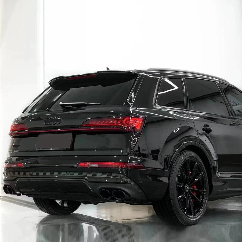 Car Craft Compatible With Audi Q7 2021-2023 Upgraded Rsq7 Sq7 Rear After Lip Bumper Diffuser Exhaust Pipe Tip Silver Tail Pipe 3.0t Q7-008 Gc