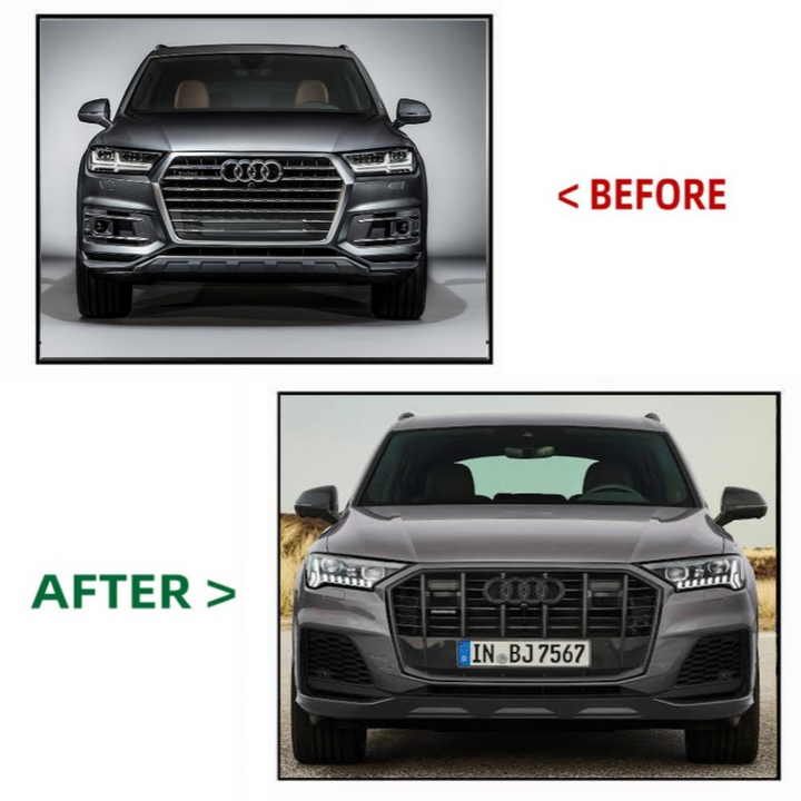 Car Craft Compatible With Audi Q7 2016-2019 Upgrade Convert To Rsq7 2021+ Style Sport Front Bumper Bodykit Grill Fog Grill Headlight Headlamp Q7-007 Gc