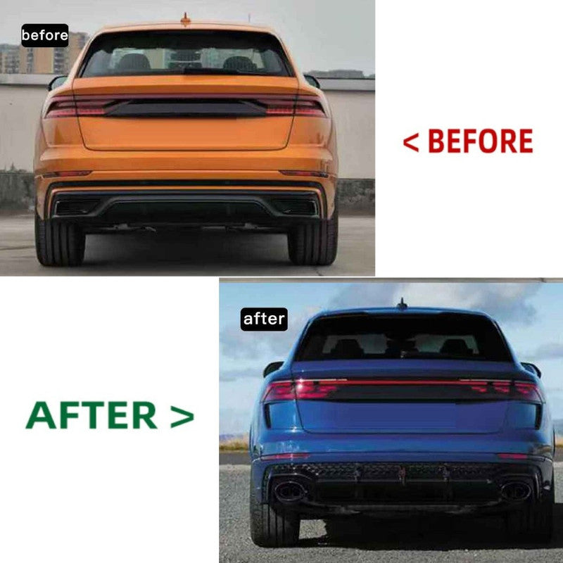 Car Craft Compatible With Audi Q8 2019-2023 Upgrade Convert To Rsq8 2024+ Style Sport Front Rear Bumper Bodykit Grill Fog Grill Side Skirts Diffuser Exhaust Tip Pipe Q8-002 Gc - CAR CRAFT INDIA