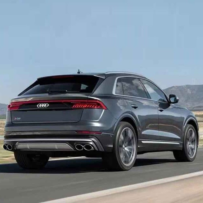 Car Craft Compatible With Audi Q8 2019-2023 Rsq8 Rear After Bumper Lip Splitter Skirst Diffuser Exhaust Tip Pipe Black Q8-008 Gc - CAR CRAFT INDIA