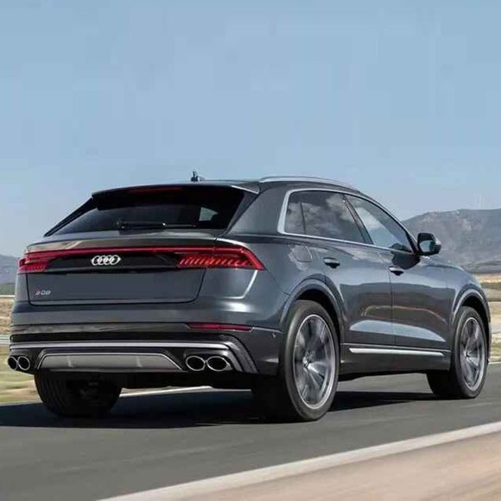 Car Craft Compatible With Audi Q8 2019-2023 Rsq8 Rear After Bumper Lip Splitter Skirst Diffuser Exhaust Tip Pipe Black Q8-008 Gc - CAR CRAFT INDIA