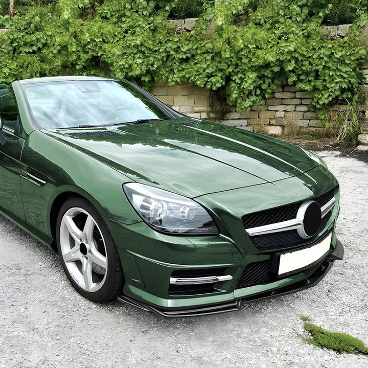 Car Craft Compatible With Mercedes Benz Slk W172 R172 Pre-facelift 2011-2015  Front Bumper Lip  Splitter Skirt Trim Zst-1352 Cf Carbon Fiber Look Black CC-10943