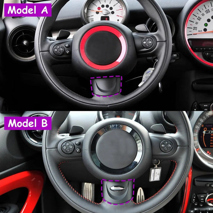 Car Craft Compatible With Mini Cooper Clubman R55 Hatchback R56 Convertible R57 Coupe R58 Roadster R59 Coumtryman R60 Mini Paceman R61 2013-2015 Steering Wheel Trim Cover Lower 32306863535 B With Logo CC-9696 - CAR CRAFT INDIA