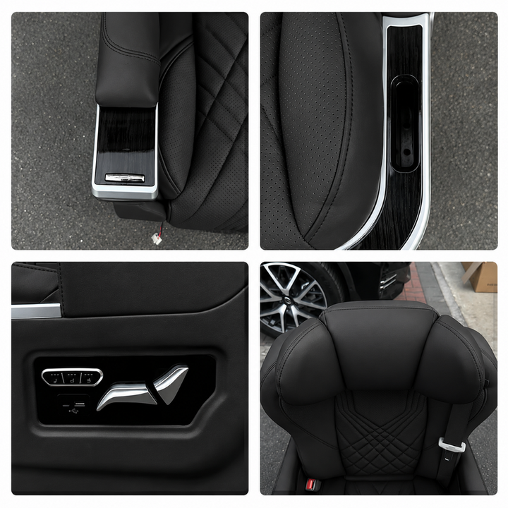 Car Craft Compatible With Innova Hycross Fortuner V Class Captain Electric Recliner Seat Chair Massaging Headrest Ventilation Heating Usb Type C Backrest Leg Support Adjustment All Suv Black