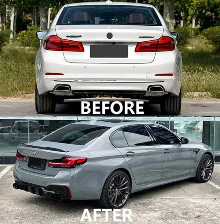 Car Craft Compatible With Bmw 5 Series G30 G38 F90 2018-2020 Upgrade Facelift Convert To 2021-2023 M5 M Sport Pre Lci To Lci Front Rear Bumper Bodykit Assembly Side Skirt Splitter Diffuser Lip Front Lip Set G30-034 G30/38-024/025