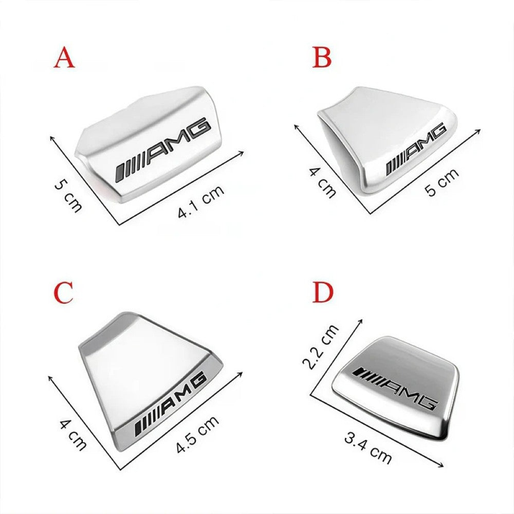 Car Craft Compatible With Mercedes A B C E S Class Ml Gl Gle Gls Cla Gla Glc Slk Grill Letter Logo Badge Emblem Sticker Steering Wheel Trim Cover Badge Sticker 5 Cm