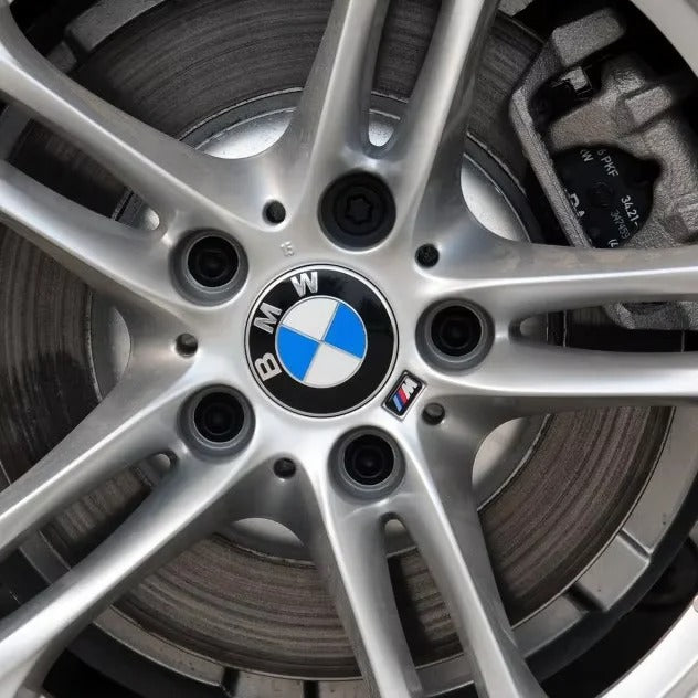 Car Craft Compatible With Bmw 1 2 3 4 5 6 7 Series Z4 X1 X2 X3 X4 X5 X6 X7 Logo Badge Emblem M Sport Steering Alloy Wheel Rim Sticker 16x17mm