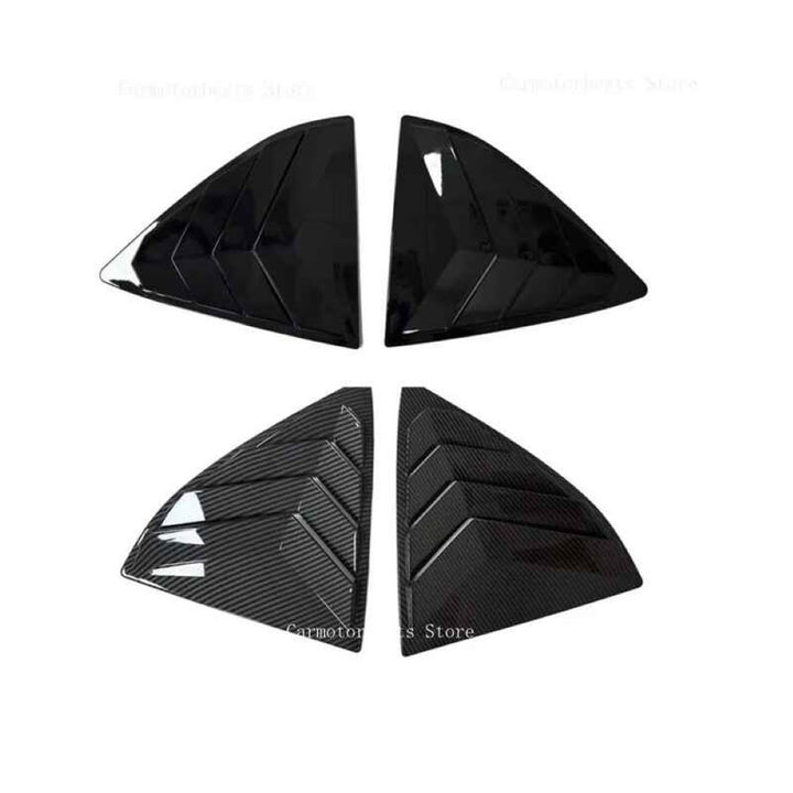 Car Craft Compatible With Nissan Sunny Renault Scala 2011-2018 Car Rear Window Shutter Cover Louver Side Vent Trim Triangle Glossy Black