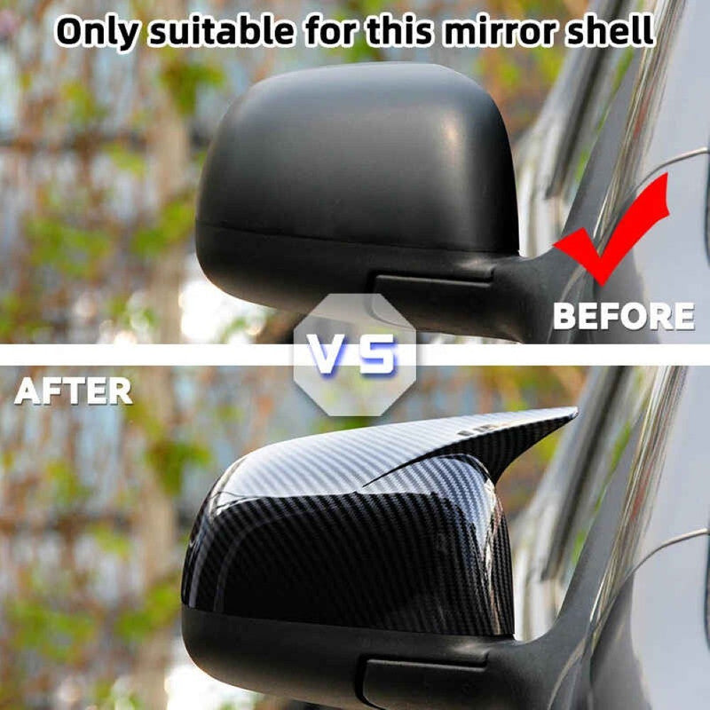 Car Craft Compatible With Nissan Sunny 2010-2016 Side Rear View Case Wing Cap Shell Housing Mirror Covers 3m Tape Pasting Style Carbon Fiber Look CC-11551