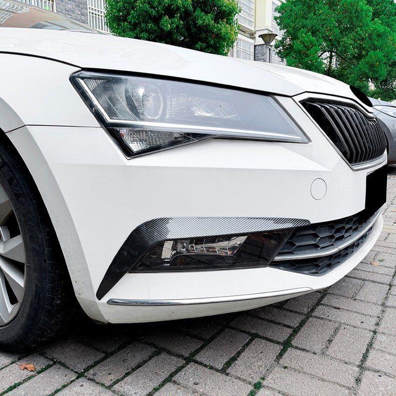 Car Craft Compatible With Skoda Superb Mk3 Pre-facelift 2015-2019 Front Bumper Side Splitter Skirt Trim Flag Lip Zst-1580 Cf Carbon Fiber Look