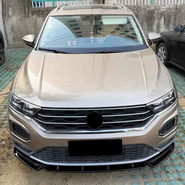 Car Craft Compatible With Volkswagen Vw T-roc Troc 2018-2022 Front Bumper Lip Splitter Skirts Zst-1523 Gb Glossy Black CC-10007 - CAR CRAFT INDIA