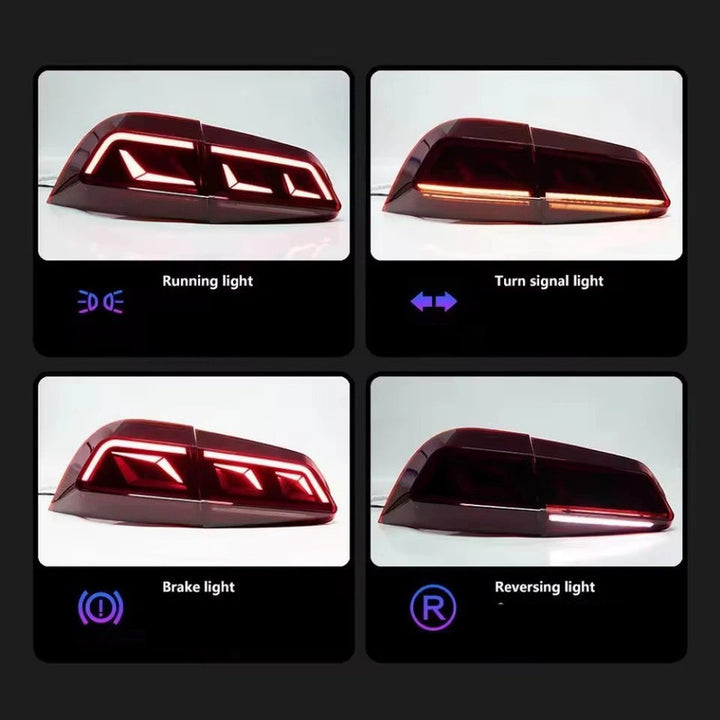 Car Craft Compatible With Vw Volkswagen Touareg 2011-2018 Led Tail Light Tail Lamp Light 2007-2016 Dynamic Signal Taillight Drl Brake Reverse Red For Helogen Car