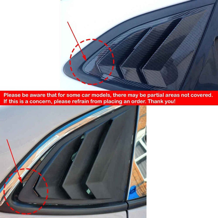 Car Craft Compatible With Hyundai Tucson 2016-2020 Car Rear Window Shutter Cover Louver Side Vent Trim Triangle Glossy Black