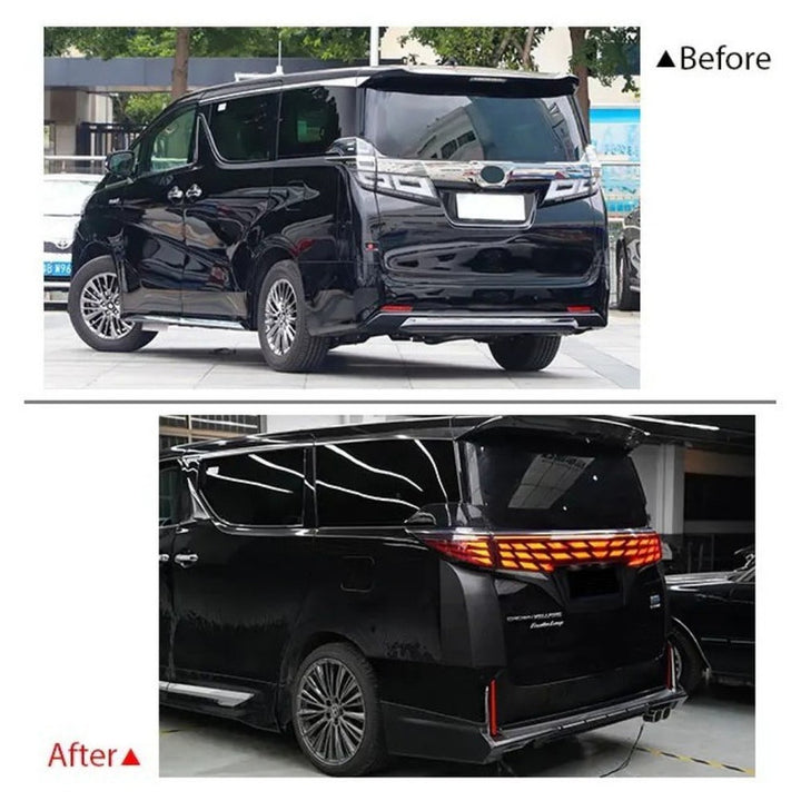 Car Craft Compatible With Toyota Alphard Vellfire 30 35 2015-2022 Upgrade Facelift Convert To 2023 40 Model Bodykit Front Rear Bumper Headlight Taillight Lamp Side Skirt Hood Fender Splitter Trim F187