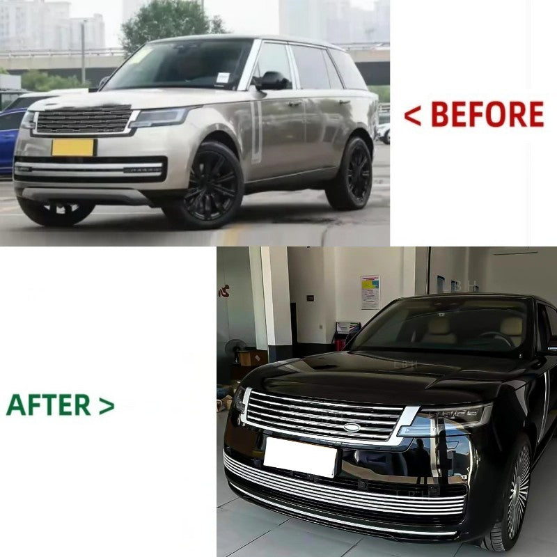 Car Craft Compatible With Land Range Rover Rr Vogue L460 2023-2025 Upgrade Facelift Conver To 2023 Sva Bodykit Front Bumper Mesh Side Vent Splitter Skirts Grill Silver - CAR CRAFT INDIA