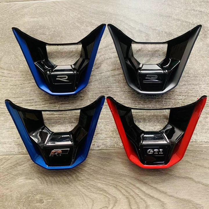 Car Craft Compatible With Volkswagen Virtus Arteon Golf 8 Vw Id.3 Passat B8 T-cross Tiguan Touareg Vw T6 Steering Wheel Trim Badge Logo Gti Line Red - CAR CRAFT INDIA