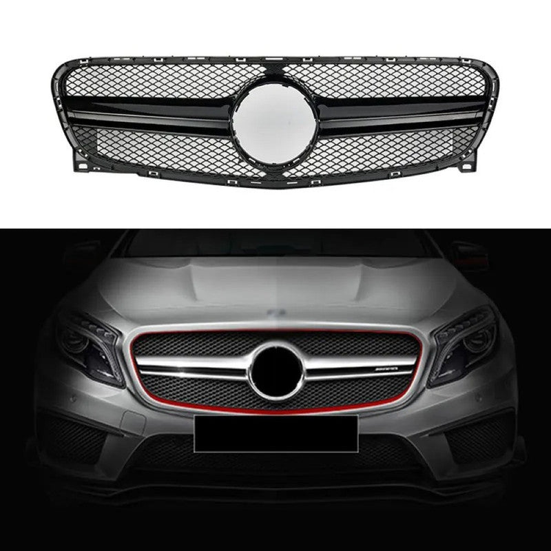 Car Craft Compatible With Mercedes Benz Gla W156 X156 2014-2016 Front Bumper Show Grill Amg Black Amg45
