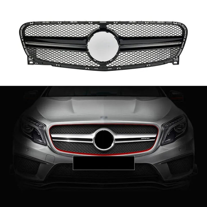 Car Craft Compatible With Mercedes Benz Gla W156 X156 2014-2016 Front Bumper Show Grill Amg Black Amg45