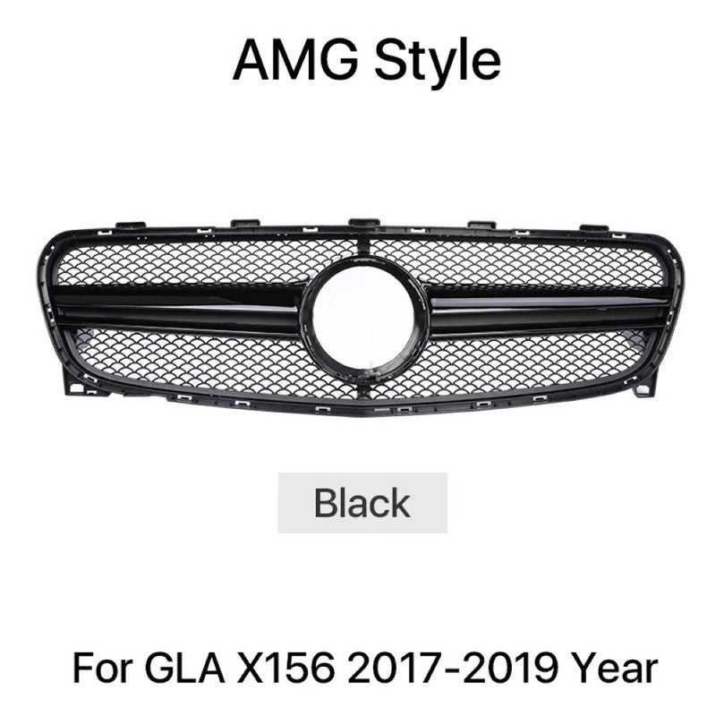 Car Craft Compatible With Mercedes Benz Gla W156 X156 Lci 2017-2020 Front Bumper Show Grill Amg Black Amg45