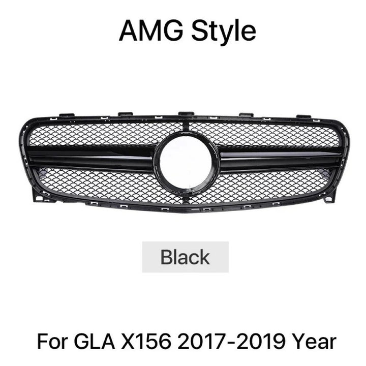 Car Craft Compatible With Mercedes Benz Gla W156 X156 Lci 2017-2020 Front Bumper Show Grill Amg Black Amg45