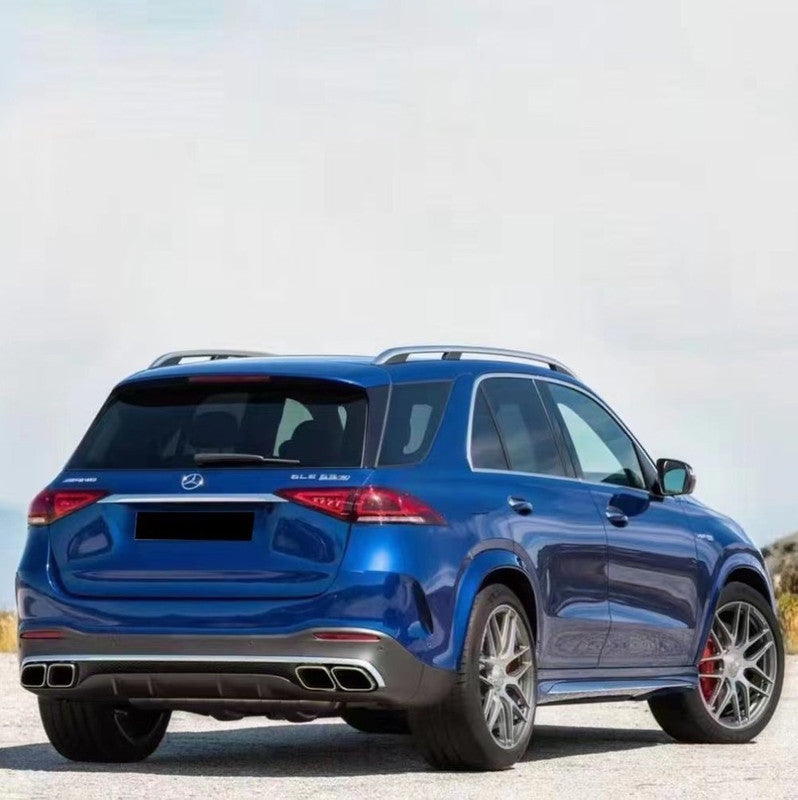 Car Craft Compatible With Mercedes Benz Gle W167 2019-2024 Upgrade Convert To Gle63 Amg Bodykit Rear After Bumper Diffuser Exhaust Pipe Tip Black Round Gc W167-016 Bl