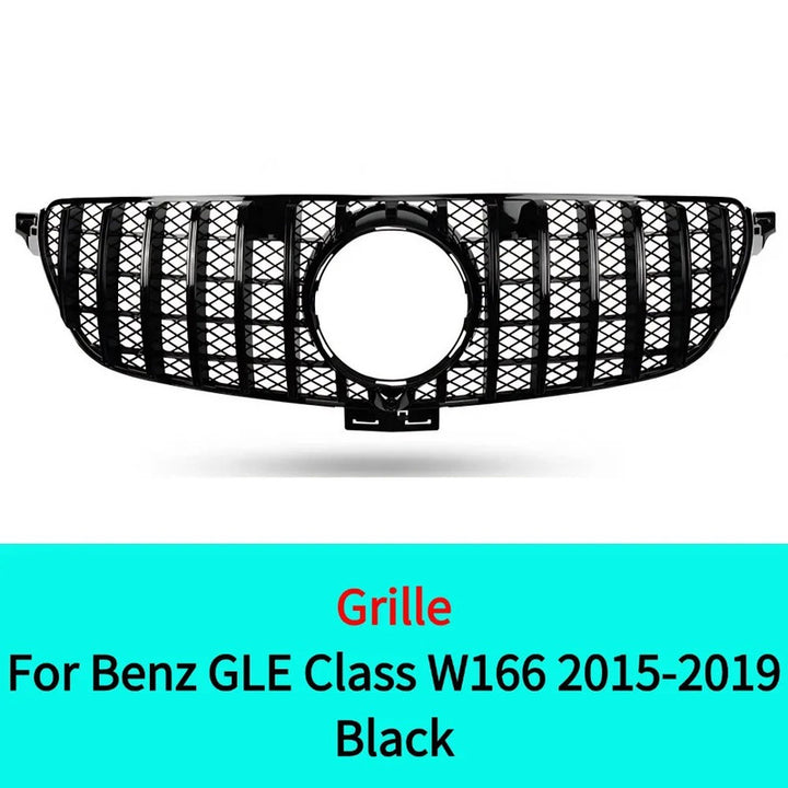 Car Craft Compatible With Mercedes Benz Gle W166 2016-2019 Upgrade Front Bumper Amg Show Grill Amg Black Gc CC-9605