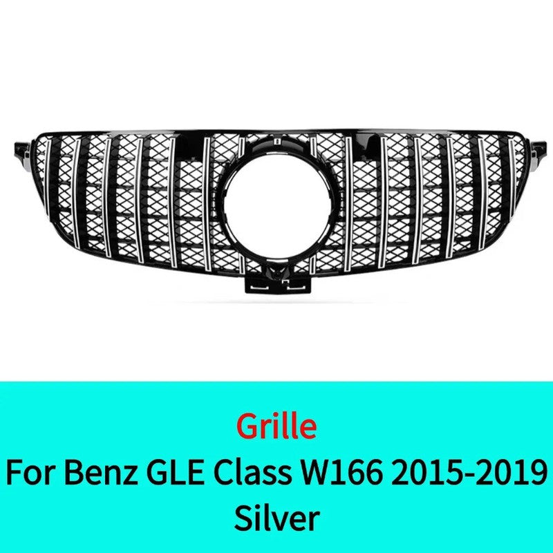Car Craft Compatible With Mercedes Benz Gle W166 2016-2019 Upgrade Front Bumper Amg Show Grill Amg Silver Gc CC-9604